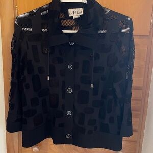 Lightweight Black Jacket-style Top
